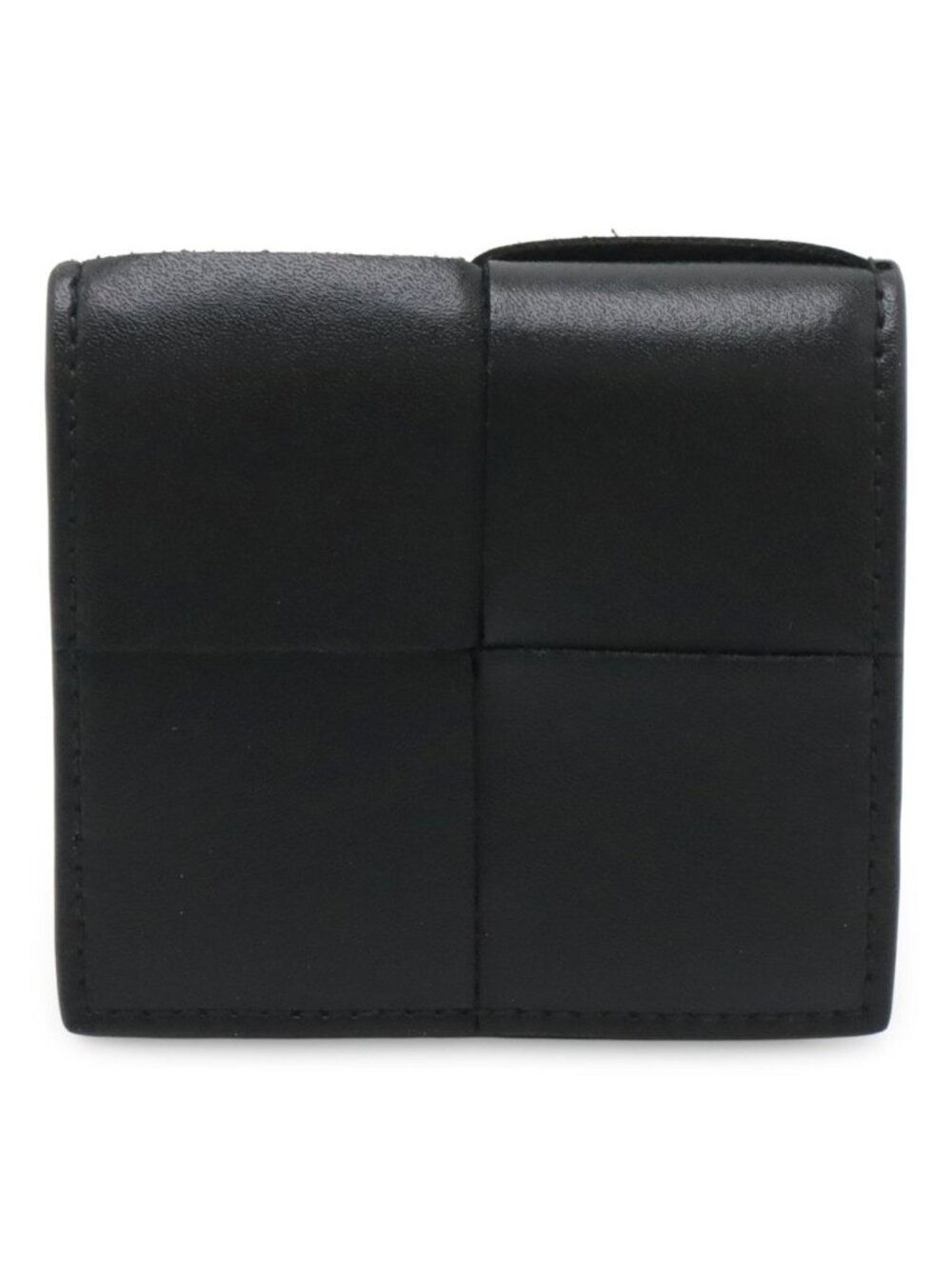 Bottega Veneta Cassette Maxi Intrecciato Coin Purse Leather Black